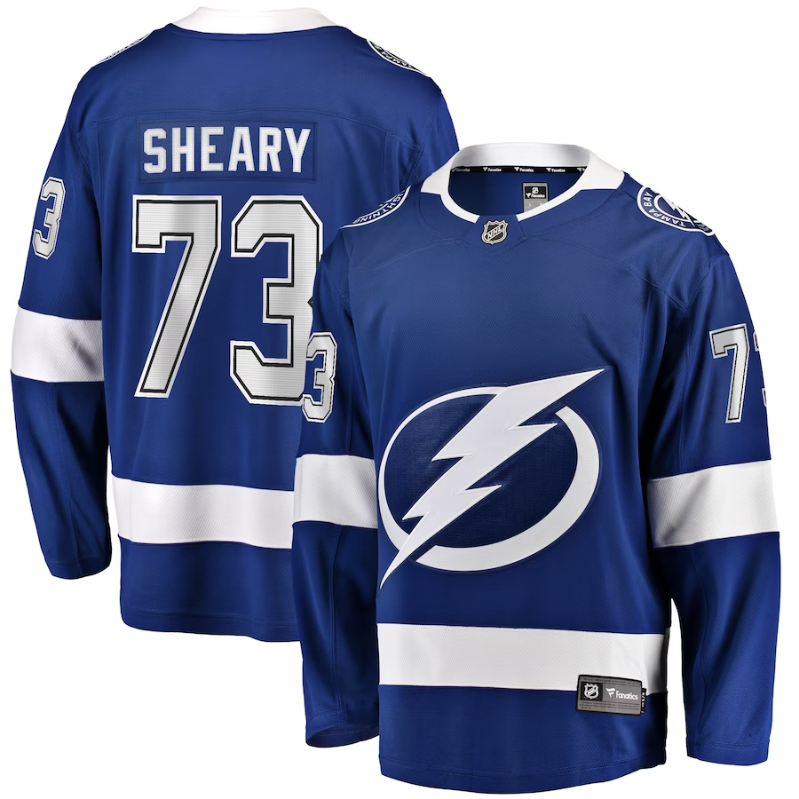 Men's Tampa Bay Lightning Conor Sheary #73 Blue Home Breakaway Jersey